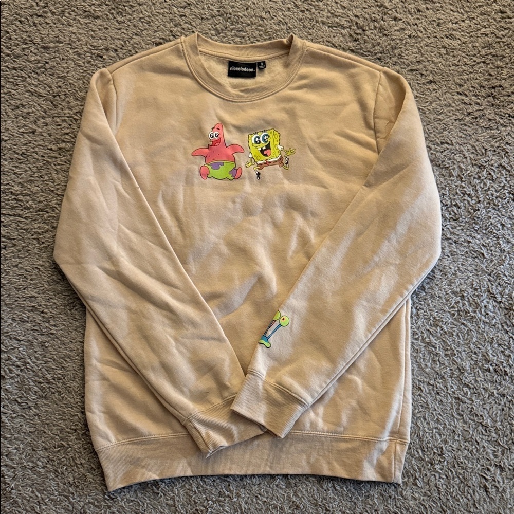 Nickelodeon SpongeBob SquarePants Crew Neck Sweatshirt, Size S